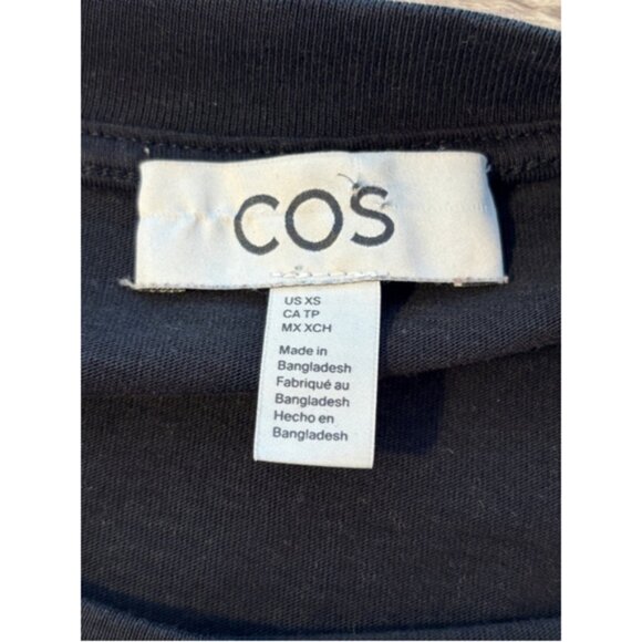 COS Crew Neck Long Sleeve Top Womens Size XS Black - Picture 4 of 9